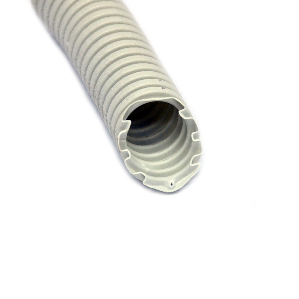 Corrugated pipe D20/14.1 mm, PVC internal. with broach, 50 m, gray
